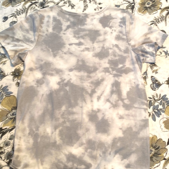 EVRI TIE DYE Short Sleeve Tee - Gray/White with tie at waist Size 0X - Picture 4 of 4
